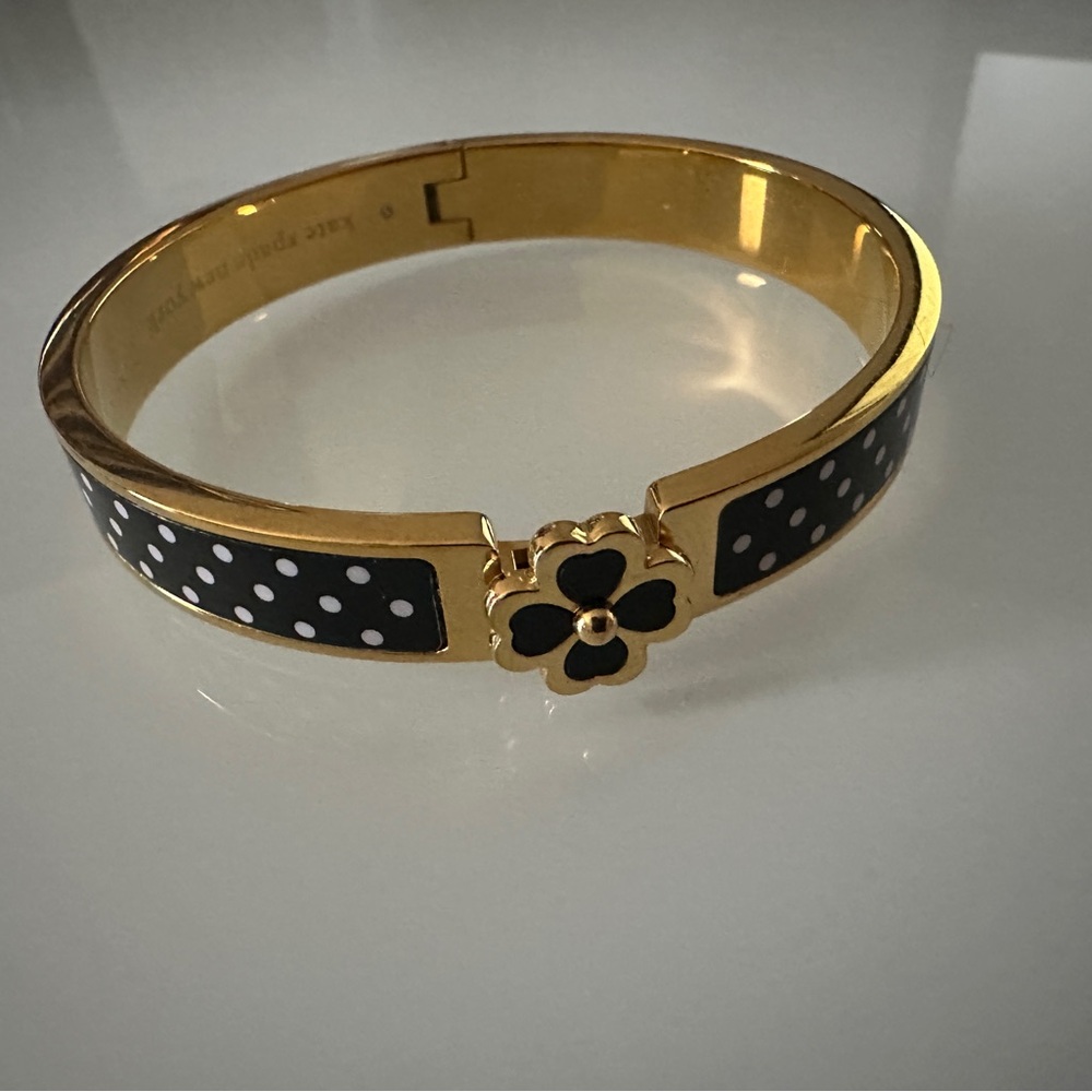 Kate Spade Gold and Black Floral Bracelet